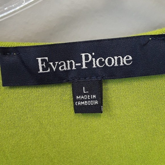 EVAN Picone green ruffled mock wrap top size L - Picture 2 of 7